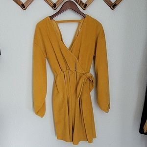 ASOS corduroy dress in mustard